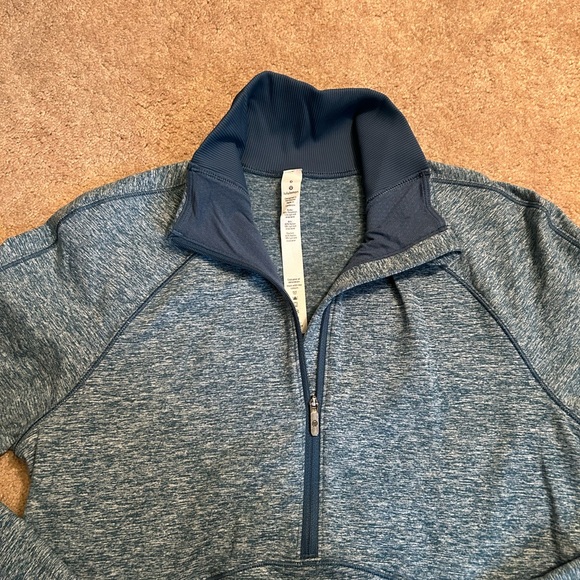 lululemon athletica Heathered Slate Blue Half-Zip Pullover - Picture 5 of 5